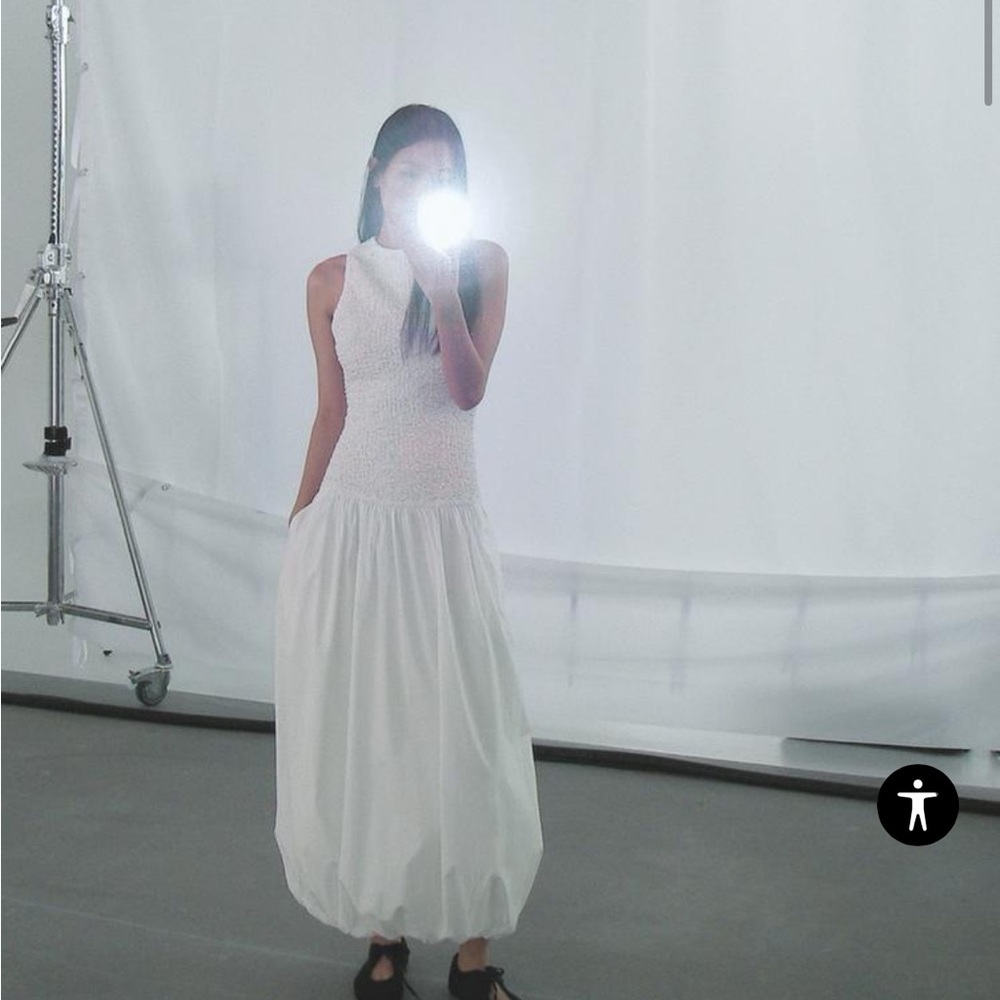 White Halter Sleeveless Maxi Sundress for Bride